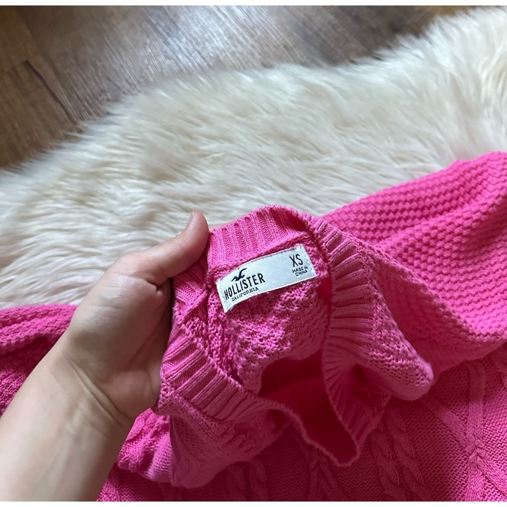 HOLLISTER Bright Pink Cable Knit Sweater - Picture 4 of 4